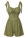 Light Green 1950s Solid Bind Pleated Romper