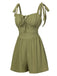 Light Green 1950s Solid Bind Pleated Romper