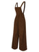 Brown 1930s Solid Corduroy Bib Jumpsuit