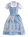 Blue 1950s Oktoberfest Lace Patchwork Dress Set