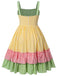 [Pre-Sale] [Plus Size] Multicolor 1950s Spaghetti Straps Plaid Patchwork Dress