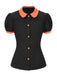 2PCS 1940s Halloween Peter Pan Collar Blouse & Smiley Face Mesh Skirt