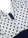 [Pre-Sale] [Plus Size] Dark Blue 1930s Polka Dot Patchwork Jumpsuit