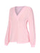 Pink 1930s V-Neck Lantern Sleeve Top