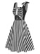 Black 1950s Halloween Skeleton Vertical Stripes Dress