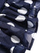 Dark Blue 1930s Polka Dots Hollow Out Ruffle Dress