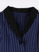 Dark Blue 1950s Striped Patchwork Belted Dress