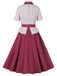 1950s Lapel Glen Check Belted Dress