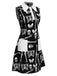 [Pre-Sale] Black 1960s Halloween Skeleton Lapel Mod Dress