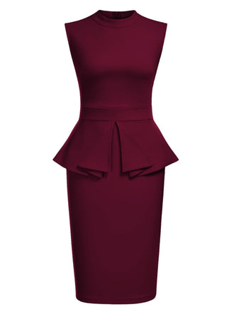 1960s Round Neck Patchwork Wrap Sleeveless Dress