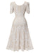 Beige 1920s Embroidered Sequined Evening Dress