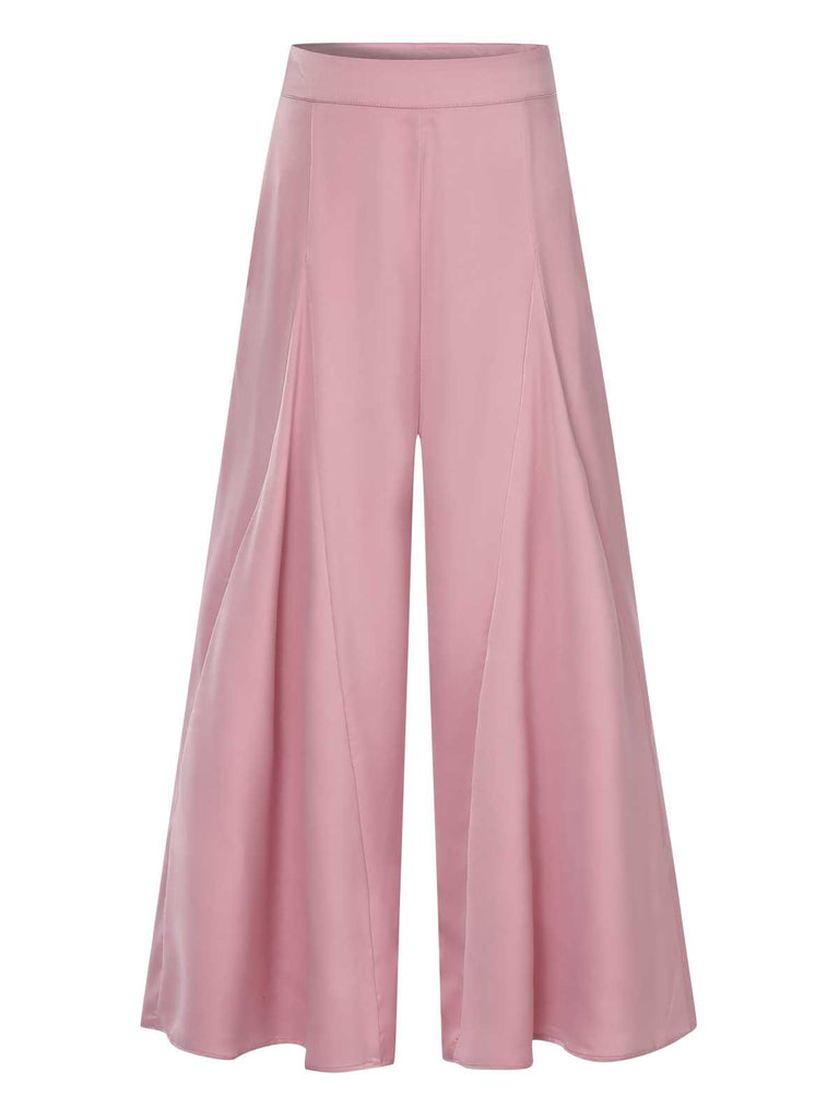 1930s High Waist Wide Leg Solid Pants