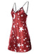 Red 1960s Star Spaghetti Straps Nightgown