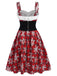 [Pre-Sale] Red 1950s Snowflake Plaid Plush Trim Dress