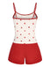 Red 1930s Heart Pajama Set