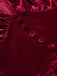 Wine Red 1940s Solid V-Neck Velvet Party Dress