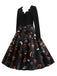 Black 1950s Halloween Petal Collar Dress