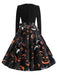 Black 1950s Halloween Petal Collar Dress