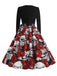 Black 1950s Halloween Roses Skull Petal Collar Dress