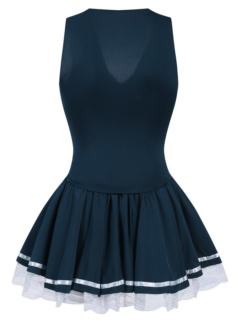 Blue 1950s V-Neck Sailor Cosplay Costumes