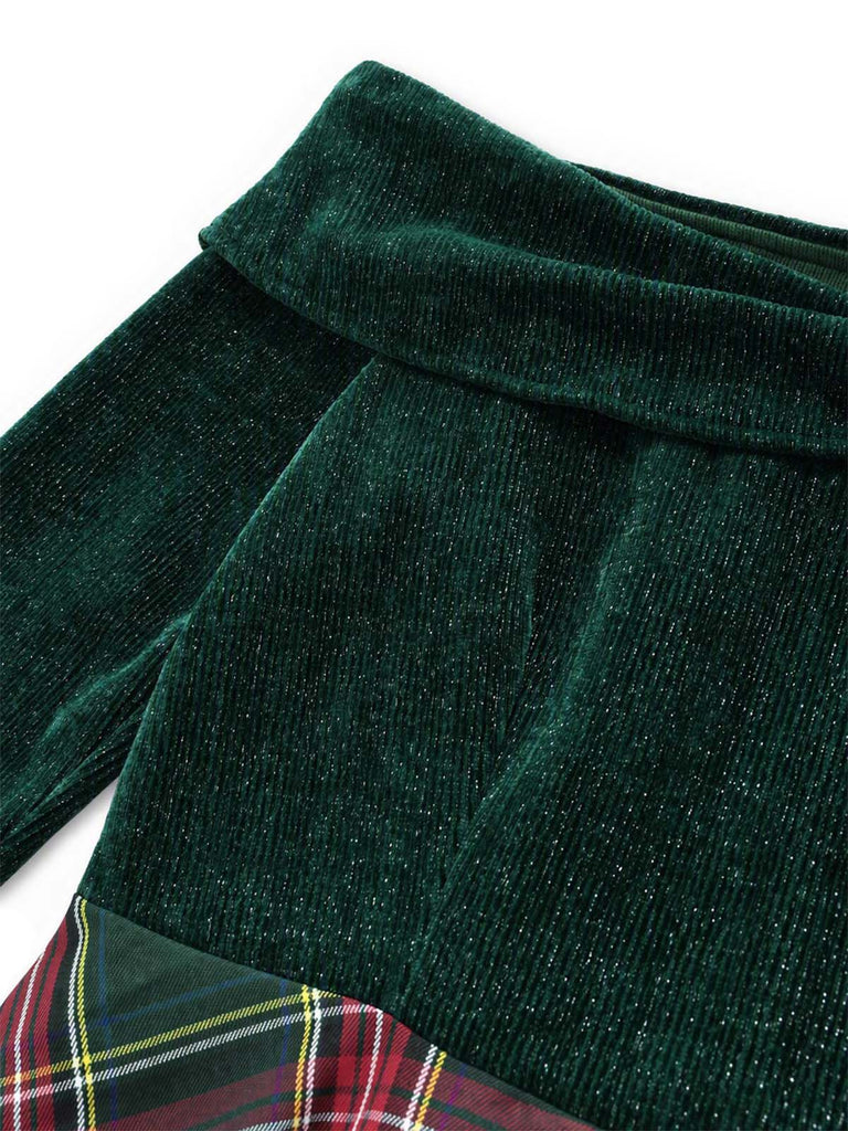 Red 1950s Christmas Off Shoulder Tartan Dress