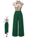 [Pre-Sale] Green 1930s Tie Neck Plaids Butterflies Jumpsuit