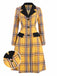 [Pre-Sale] Yellow 1940s Lapel Pocket Plaids Coat