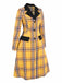 [Pre-Sale] Yellow 1940s Lapel Pocket Plaids Coat