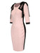 Pink 1960s Patchwork Pencil Dress