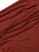 Wine Red 1930s Pleated Long Sleeve Solid Dress