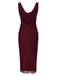 Wine Red 1960s Scarf Slit Backless Dress