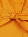 Turmeric 1950s Buttoned Lapel Belted Dress