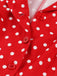 Red 1950s Polka Dot Buttoned Lapel Dress