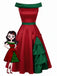 [Pre-Sale] Red & Green 1950s Chrismtas Tree Off-Shoulder Dress