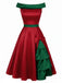[Pre-Sale] Red & Green 1950s Chrismtas Tree Off-Shoulder Dress