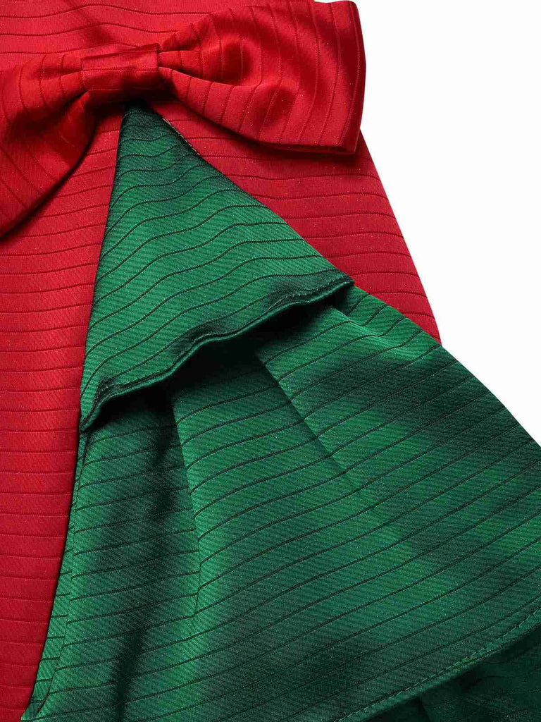 [Pre-Sale] Red & Green 1950s Chrismtas Tree Off-Shoulder Dress