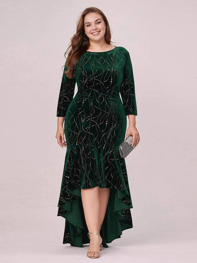 [Plus Size] 1930s Glitter Velvet Mermaid Dress