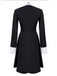 Black 1950s Color Block Moderate Dress