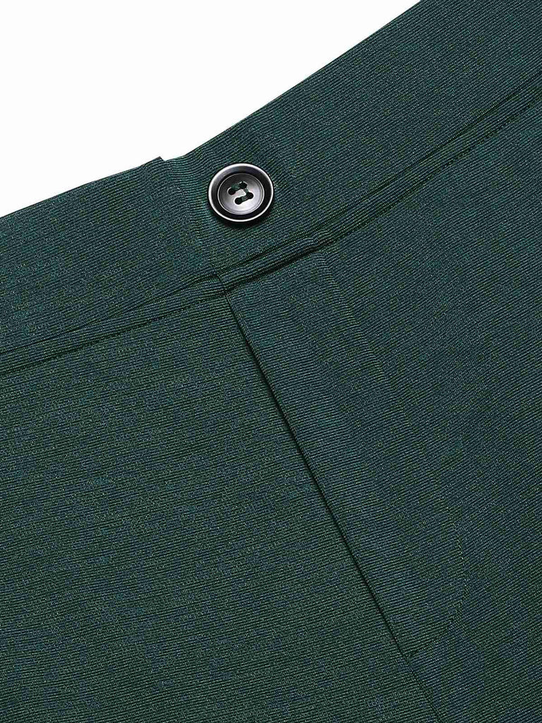 Green 1940s Solid Lapel One Button Suit