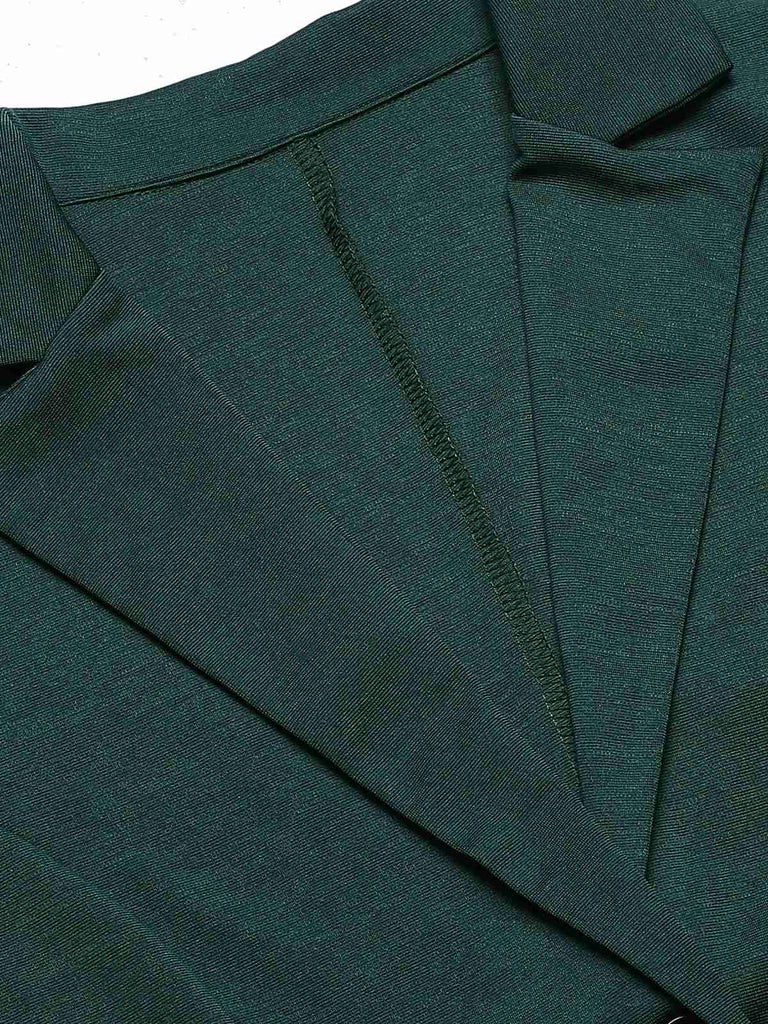 Green 1940s Solid Lapel One Button Suit