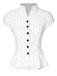 [Pre-Sale] White 1930s Dots Pleated Hem Smocked Blouse