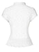 [Pre-Sale] White 1930s Dots Pleated Hem Smocked Blouse