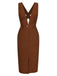 Brown 1960s V-Neck Cross-Back Pinafore Dress