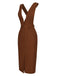 Brown 1960s V-Neck Cross-Back Pinafore Dress