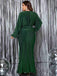 [Plus Size] Green 1930s Solid Glitter V-Neck Mermaid Dress