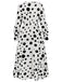 1940s Vintage Polka Dots Long Sleeve Slit Dress