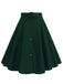 1950s Solid Pleated Button Belted Skirt