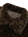 Brown 1950s Leopard Lapel Faux Fur Coat