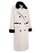 White & Black 1950s Contrast Faux Fur Coat