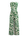 Green 1960s V-Neck Geometric Patterns Jumpsuit